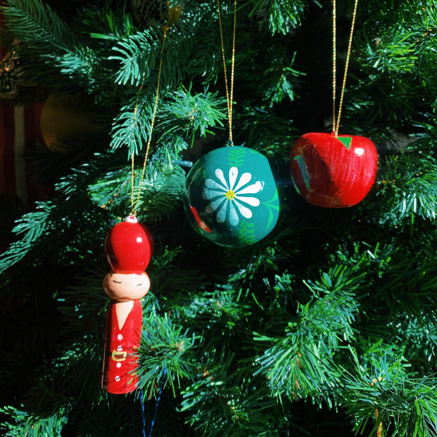 Håndmalet tre vise mænd juleophæng, multi - 3 stk.